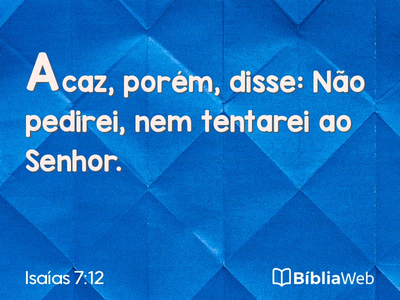 Isaías 7:12 em imagem para compartilhar