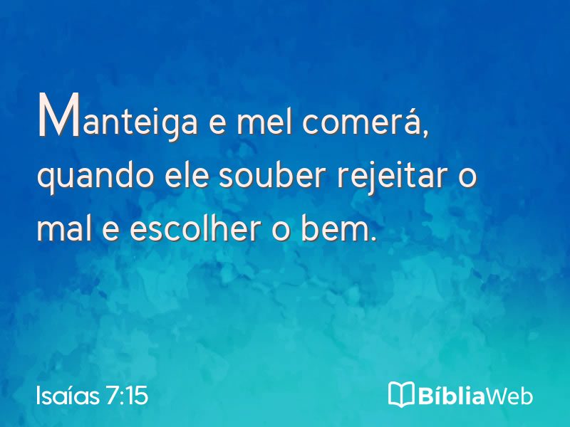 Isaías 7:15 em imagem para compartilhar