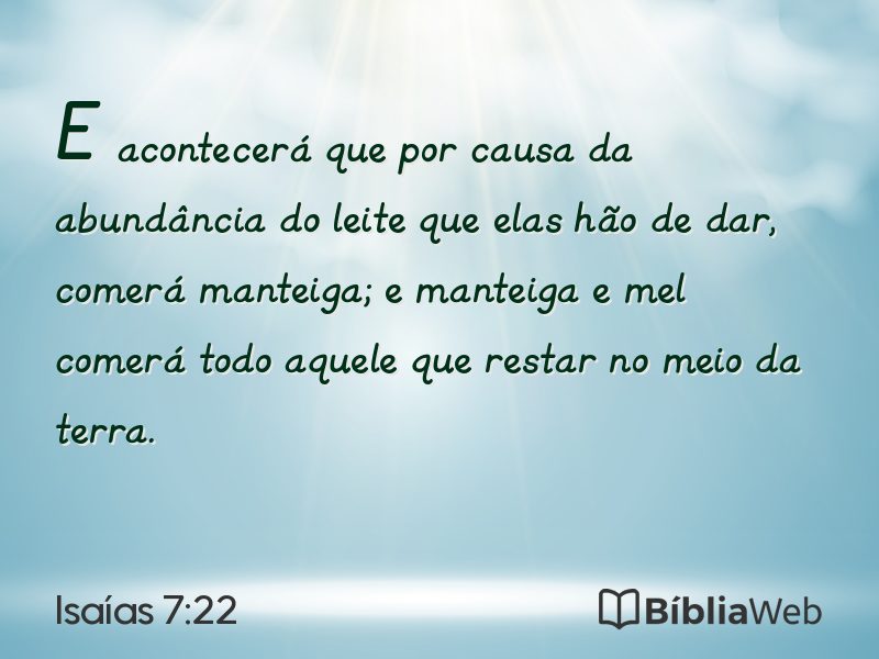 Isaías 7:22 em imagem para compartilhar