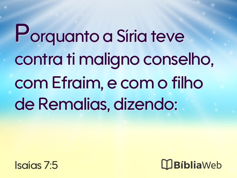 Isaías 7:5 em imagem para compartilhar