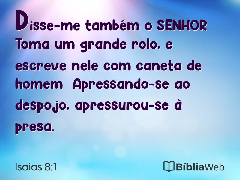 Isaías 8:1 em imagem para compartilhar