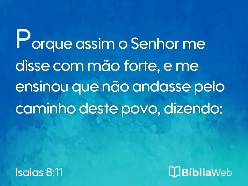 Isaías 8:11 em imagem para compartilhar