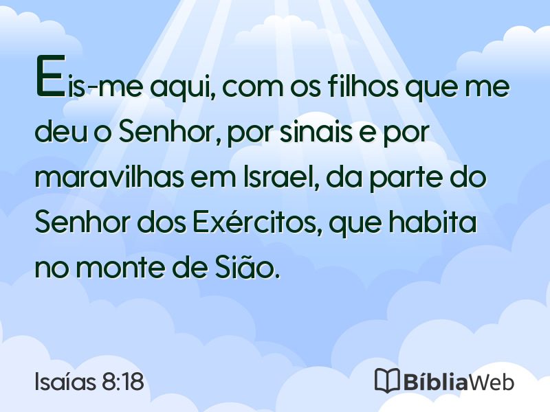 Isaías 8:18 em imagem para compartilhar