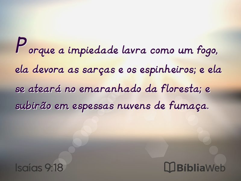 Isaías 9:18 em imagem para compartilhar