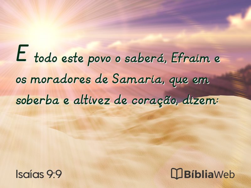 Isaías 9:9 em imagem para compartilhar