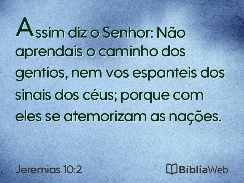 Jeremias 10:2 em imagem para compartilhar