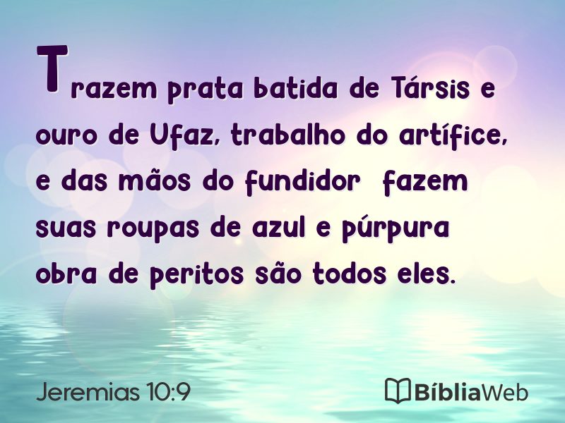 Jeremias 10:9 em imagem para compartilhar