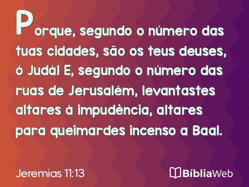 Jeremias 11:13 em imagem para compartilhar