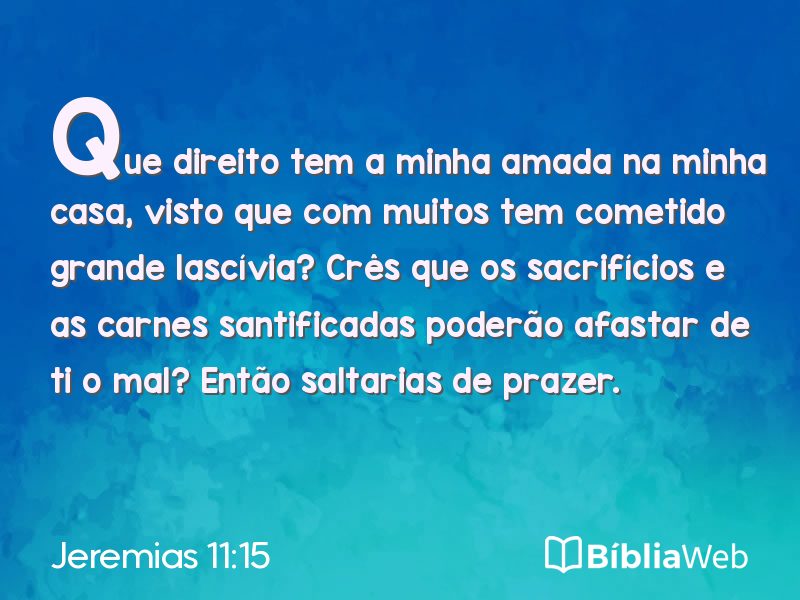 Jeremias 11:15 em imagem para compartilhar