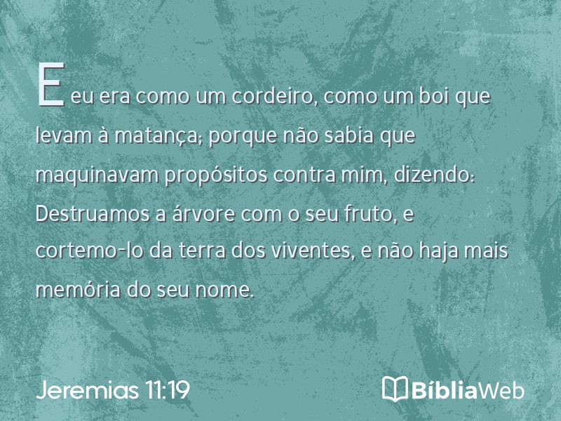 Jeremias 11:19 em imagem para compartilhar