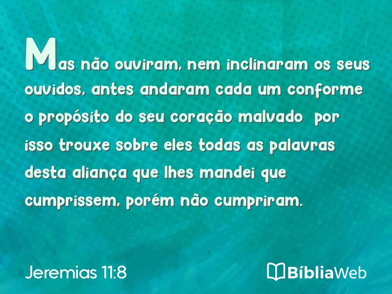Jeremias 11:8 em imagem para compartilhar