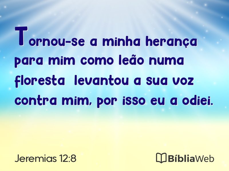 Jeremias 12:8 em imagem para compartilhar