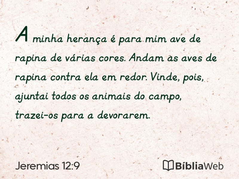 Jeremias 12:9 em imagem para compartilhar