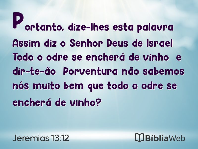 Jeremias 13:12 em imagem para compartilhar