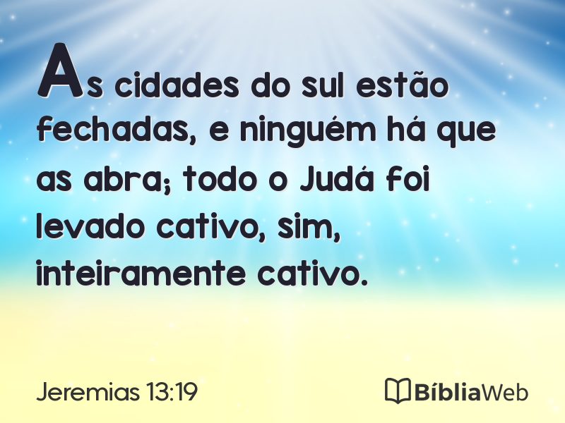 Jeremias 13:19 em imagem para compartilhar