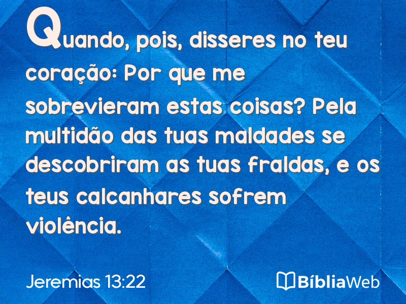 Jeremias 13:22 em imagem para compartilhar