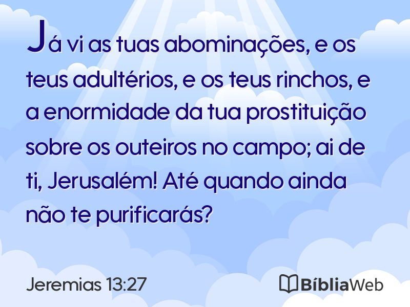 Jeremias 13:27 em imagem para compartilhar