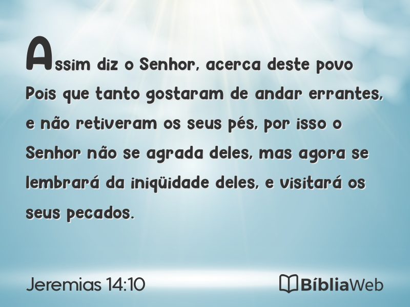 Jeremias 14:10 em imagem para compartilhar