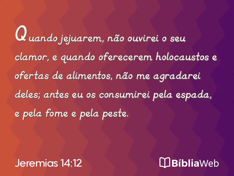 Jeremias 14:12 em imagem para compartilhar