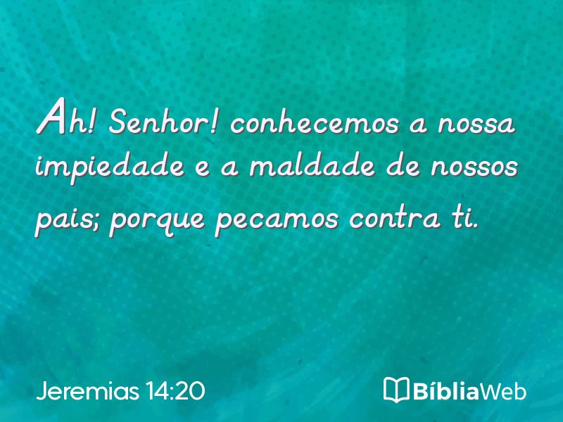 Jeremias 14:20 em imagem para compartilhar