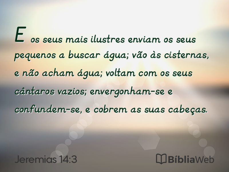 Jeremias 14:3 em imagem para compartilhar