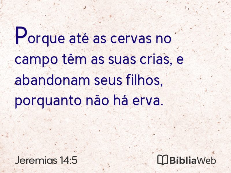 Jeremias 14:5 em imagem para compartilhar