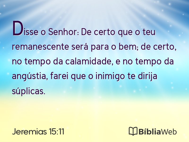 Jeremias 15:11 em imagem para compartilhar