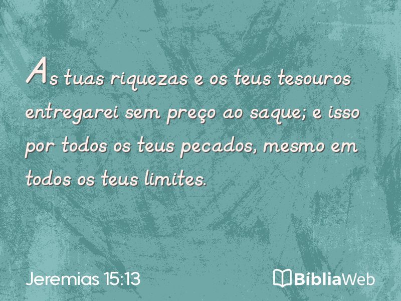 Jeremias 15:13 em imagem para compartilhar