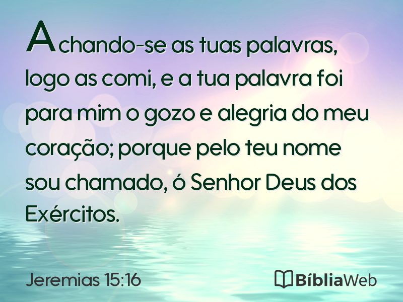 Jeremias 15:16 em imagem para compartilhar