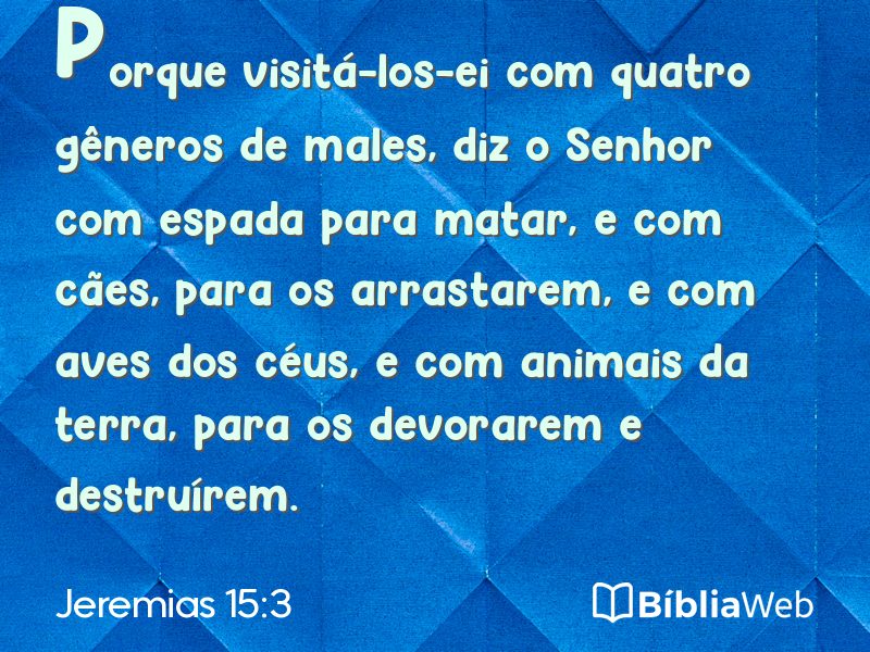 Jeremias 15:3 em imagem para compartilhar