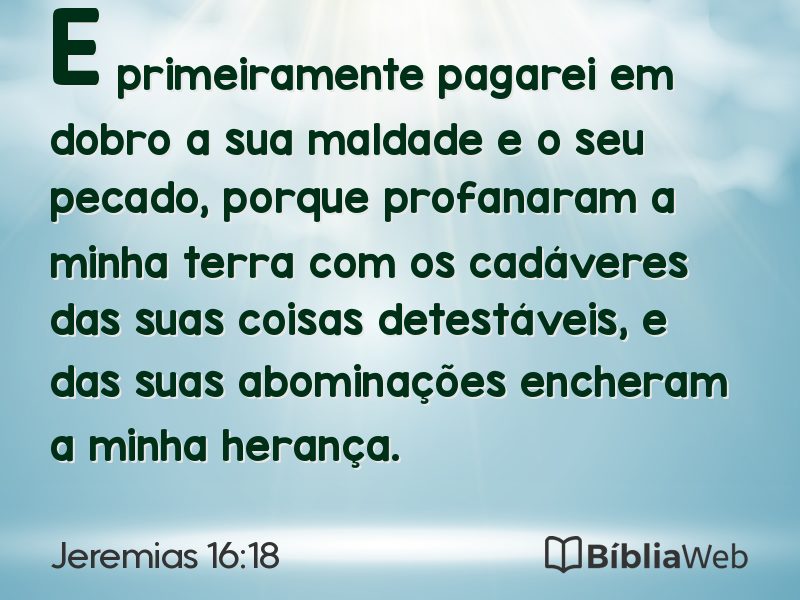 Jeremias 16:18 em imagem para compartilhar
