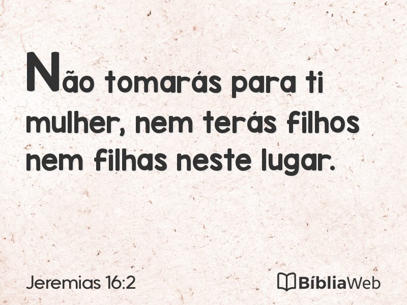 Jeremias 16:2 em imagem para compartilhar