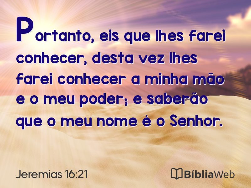 Jeremias 16:21 em imagem para compartilhar