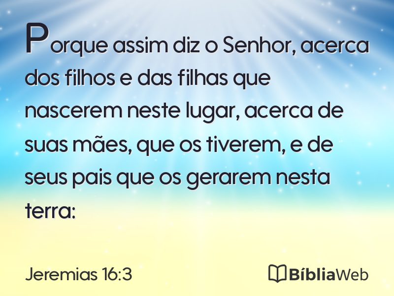 Jeremias 16:3 em imagem para compartilhar