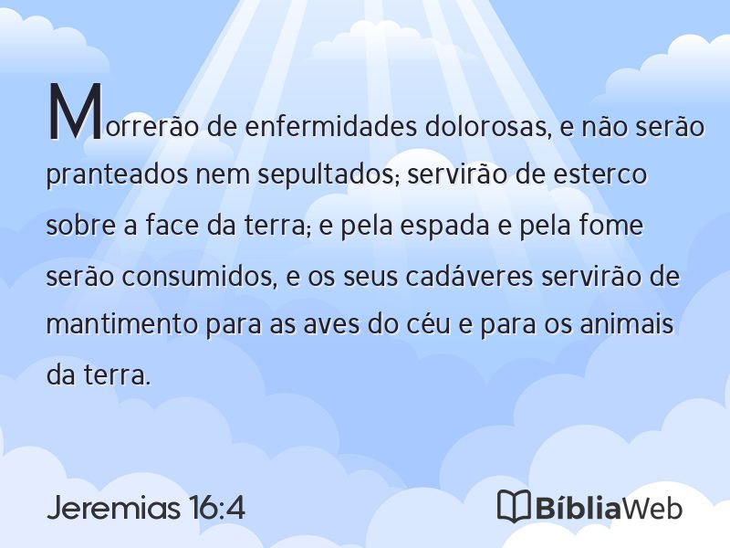 Jeremias 16:4 em imagem para compartilhar