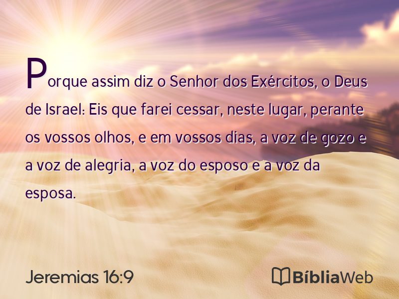 Jeremias 16:9 em imagem para compartilhar