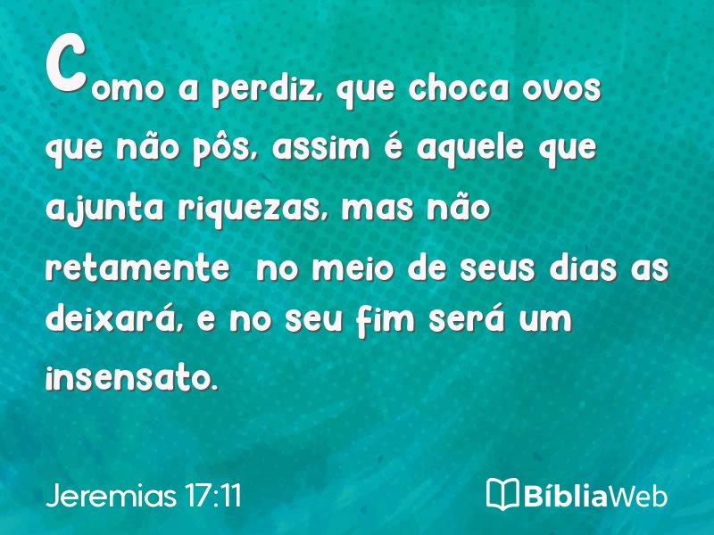 Jeremias 17:11 em imagem para compartilhar