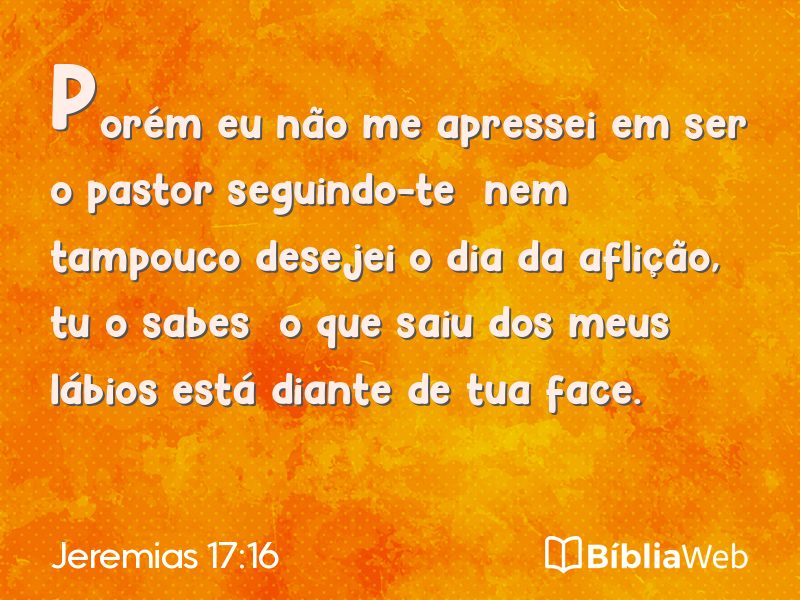 Jeremias 17:16 em imagem para compartilhar