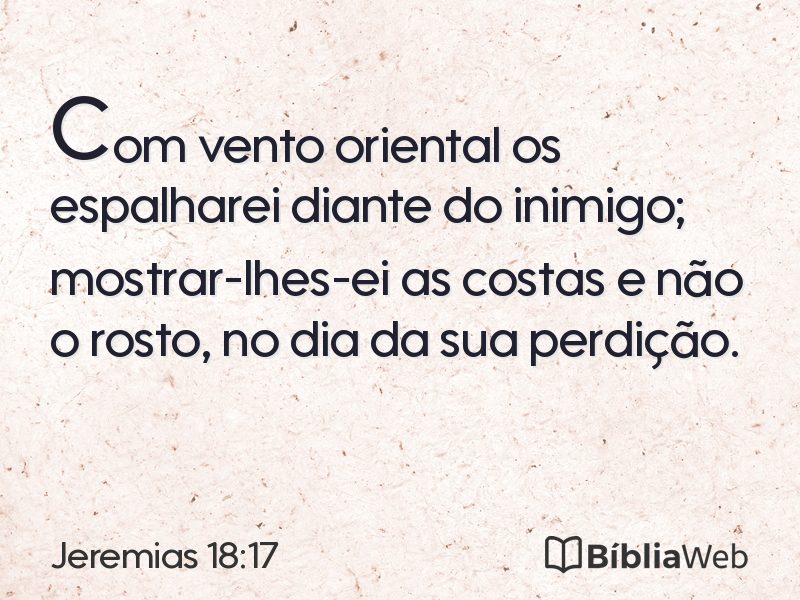 Jeremias 18:17 em imagem para compartilhar