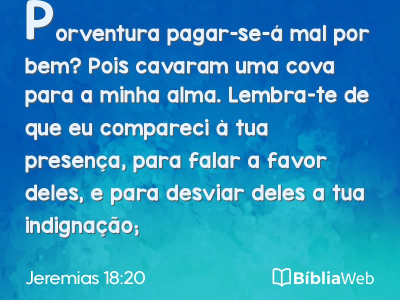 Jeremias 18:20 em imagem para compartilhar