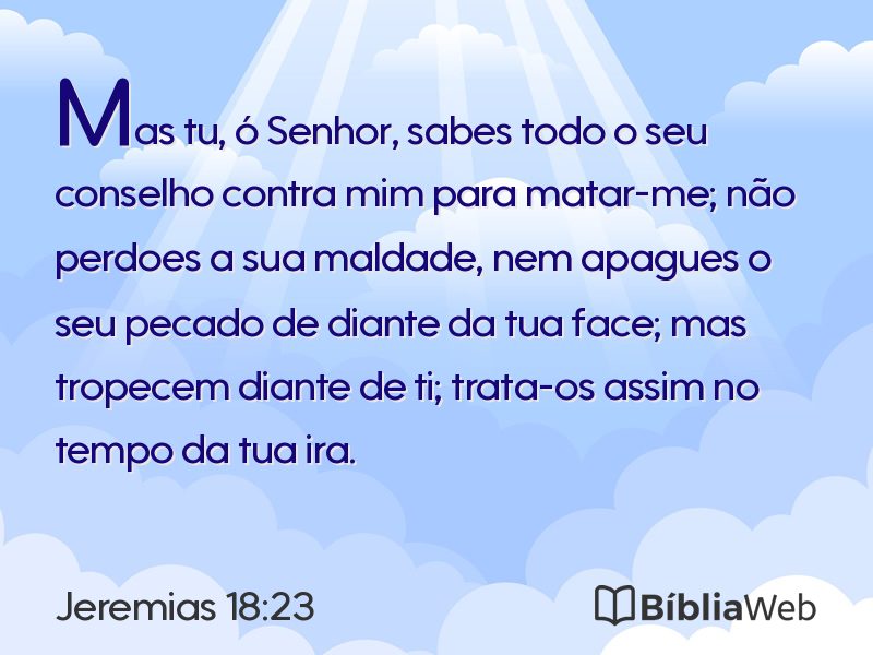 Jeremias 18:23 em imagem para compartilhar