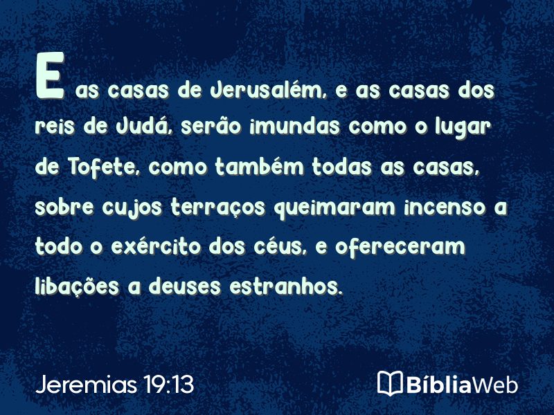 Jeremias 19:13 em imagem para compartilhar