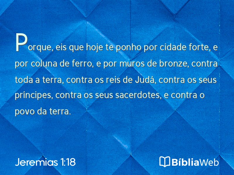 Jeremias 1:18 em imagem para compartilhar