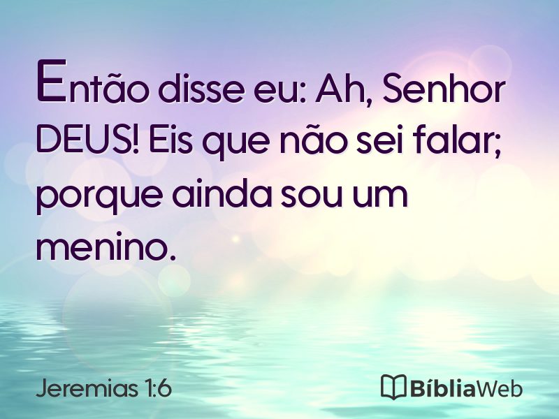 Jeremias 1:6 em imagem para compartilhar