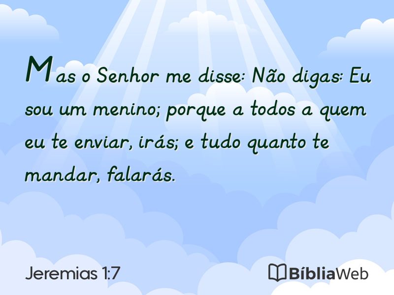 Jeremias 1:7 em imagem para compartilhar