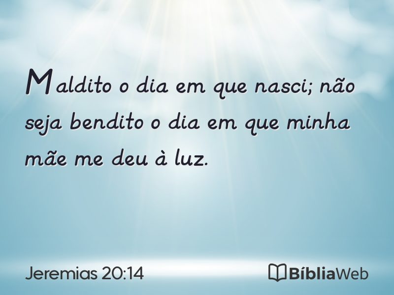Jeremias 20:14 em imagem para compartilhar