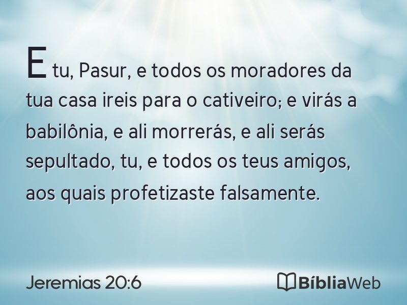 Jeremias 20:6 em imagem para compartilhar