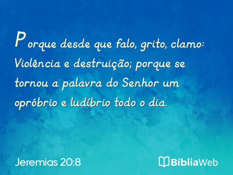 Jeremias 20:8 em imagem para compartilhar