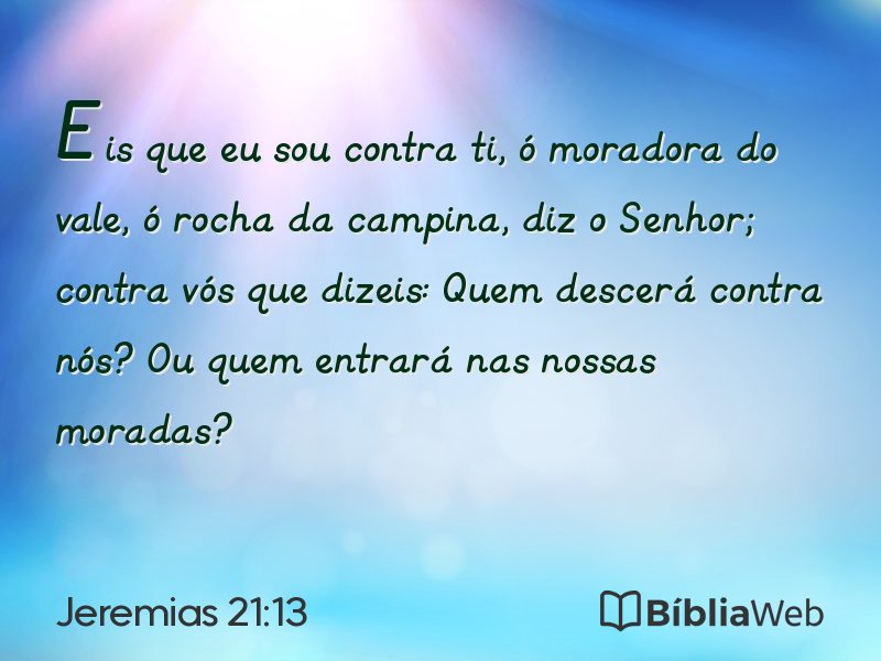 Jeremias 21:13 em imagem para compartilhar