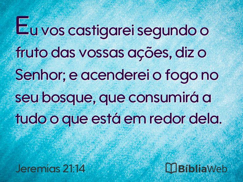 Jeremias 21:14 em imagem para compartilhar